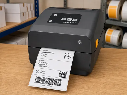 PostNL-verzendlabel dat automatisch uit de printer komt